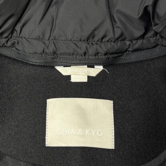 SOIA & KYO Men's Wool Blend Lamskin Leather Gordan Jacket Sz Medium Black - Picture 8 of 10